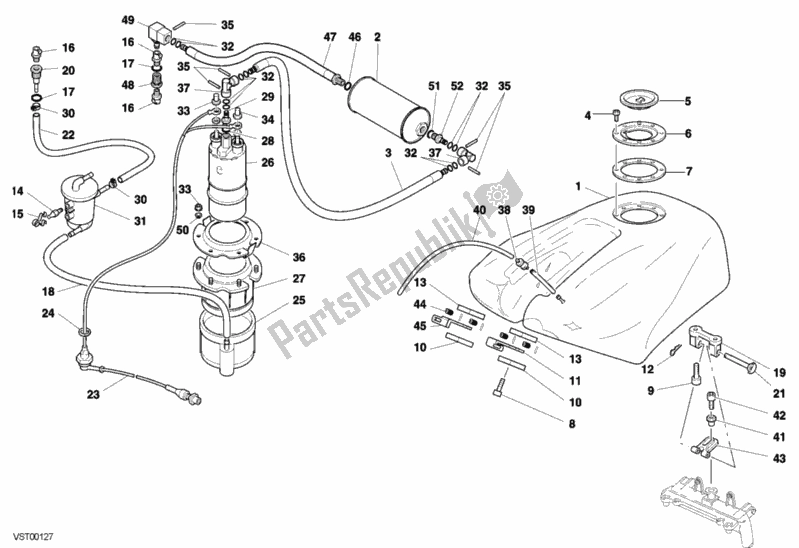 Todas las partes para Depósito De Combustible de Ducati Superbike 996 RS 2001